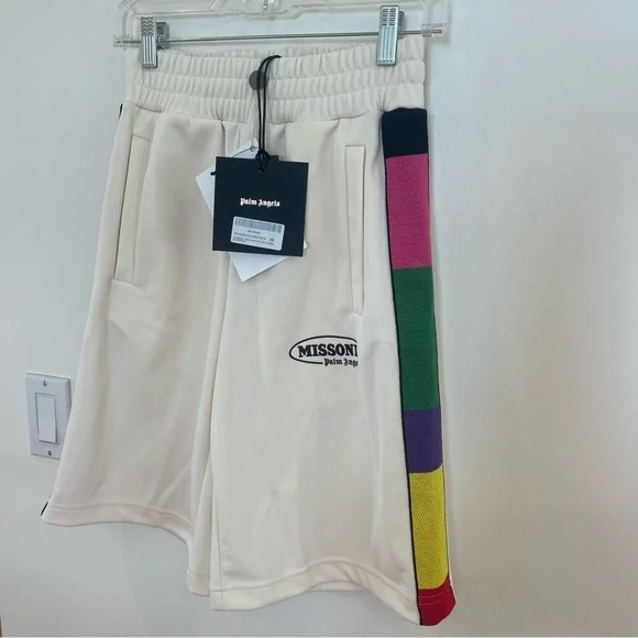 NWT Palm Angels x Missoni Collab Shorts Logo in cream / white